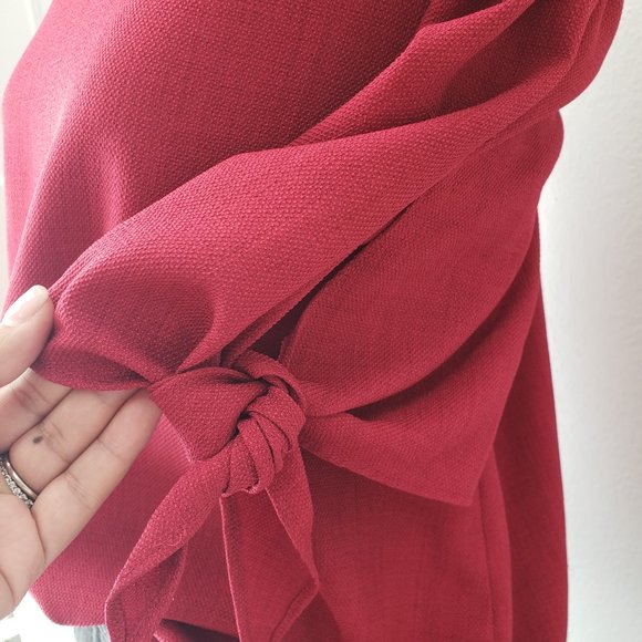 Olivia Grey off the shoulder red top - Picture 2 of 5